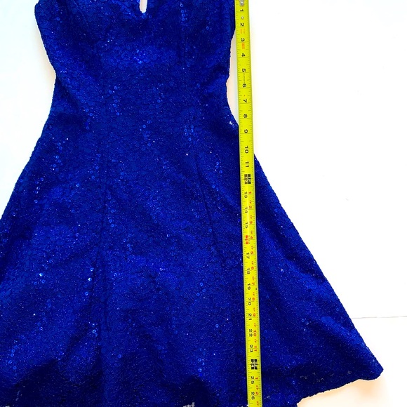 Morgan & Co. royal blue lace skater dress Size 5/6 - Picture 7 of 9